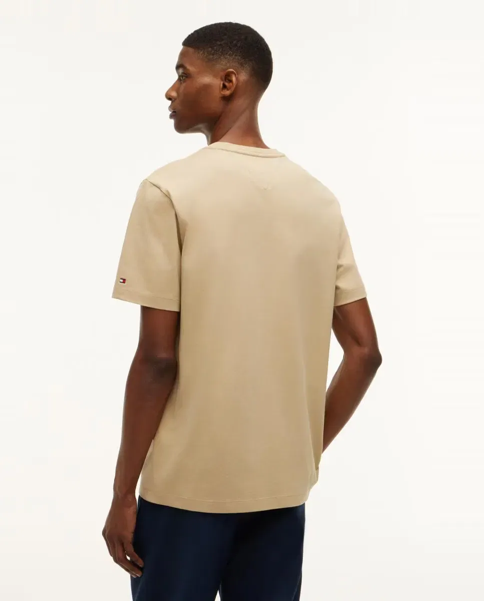 Мужская футболка с коротким рукавом с вышивкой Tommy Hilfiger, Beige — фото 2