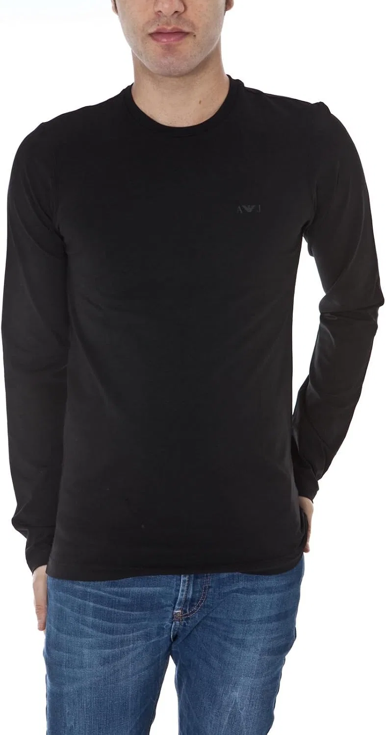 Мужская облегающая футболка с длинным рукавом Extra Slim Fit Emporio Armani, Black