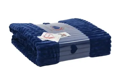 

Плед Daunex Dune 1 Square Ribbed Fleece 160×210, синий