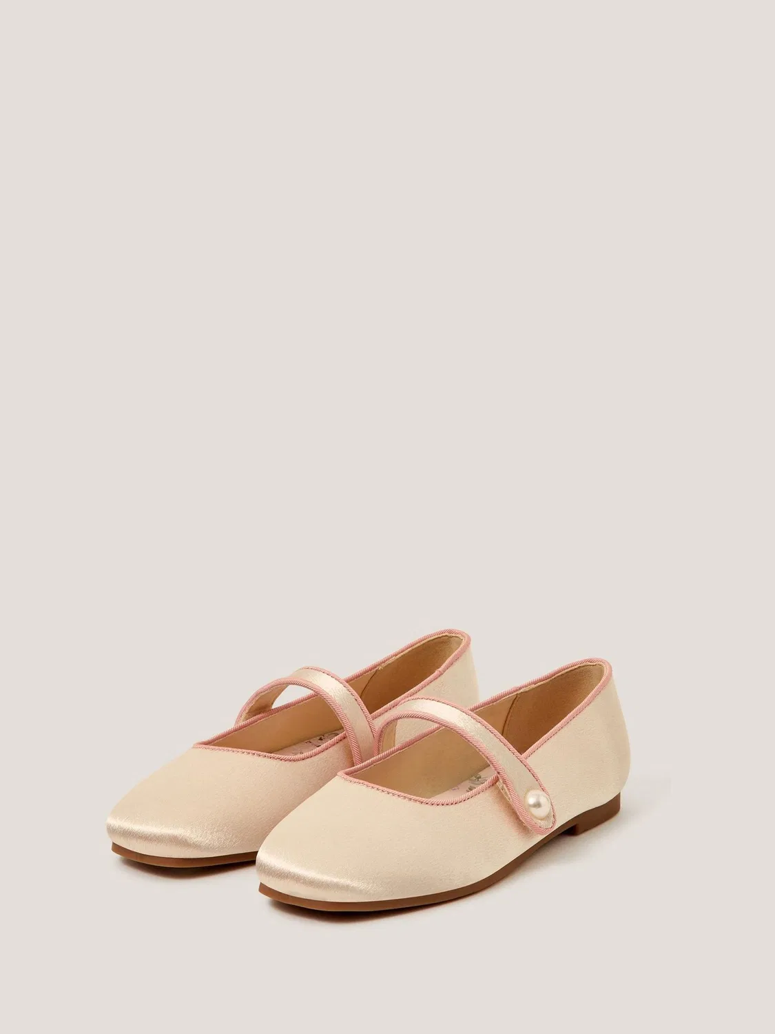 Балетки Monsoon Cream Pearl Strap Satin, кремовый
