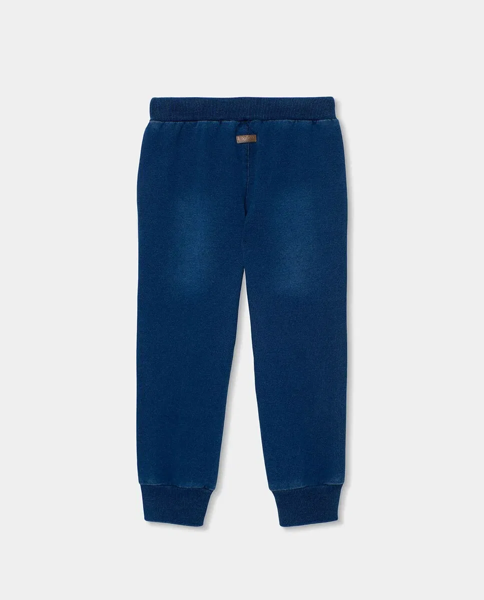 Детские джоггеры из денима с завышенной талией Boboli, Azul Denim — фото 3