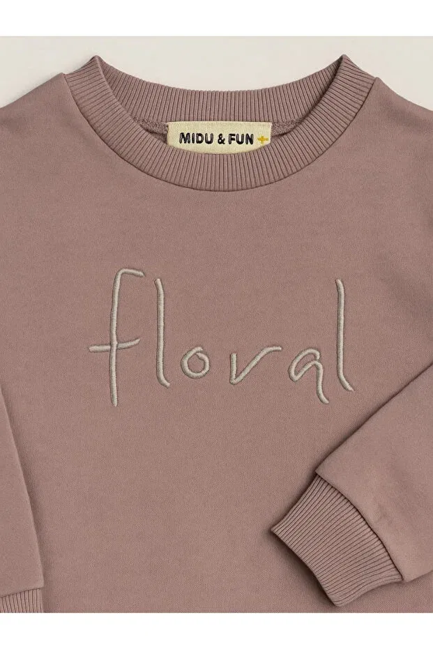 Детские свитшот для девочек с принтом Floral girl's sweatshirt Midu & Fun, Purple — фото 2