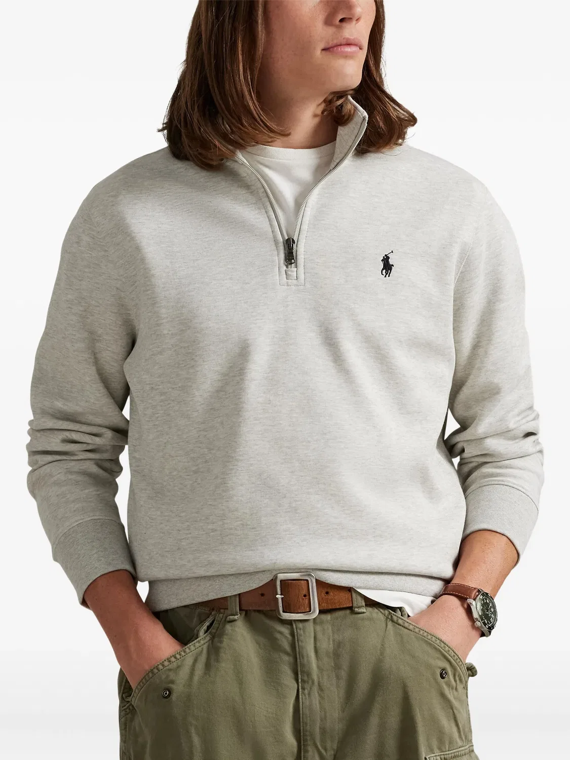 Толстовка на молнии серая Polo Ralph Lauren, серый — фото 2