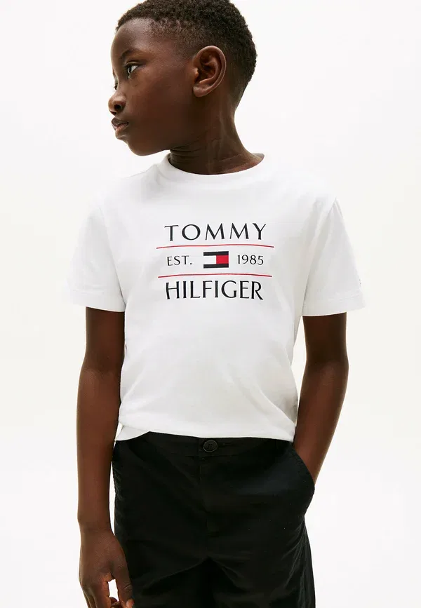 Футболка с принтом, хлопок, Tee - print t-shirt, Tommy Hilfiger, white, белый — фото 2
