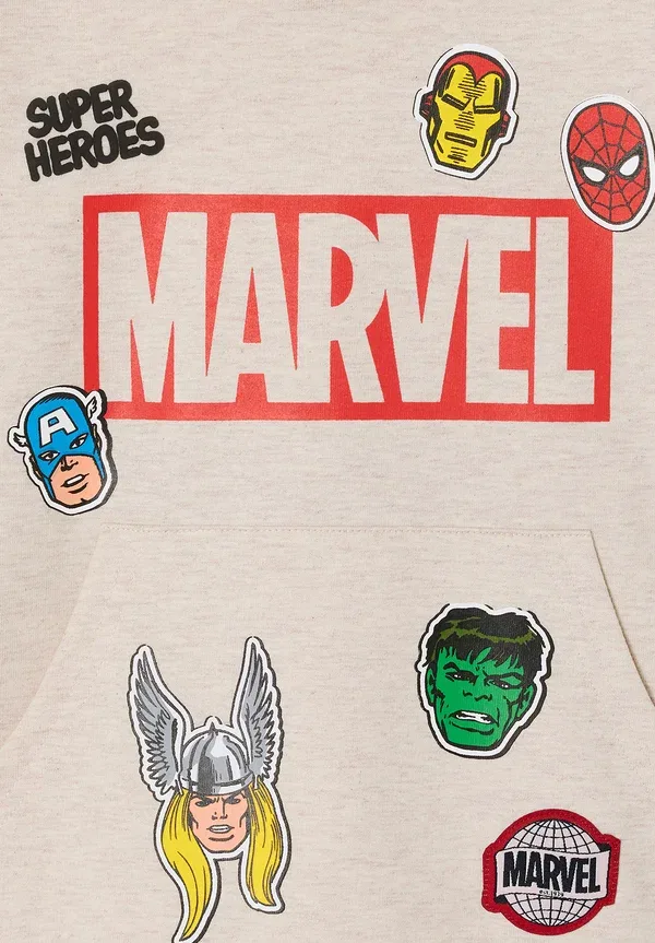 Худи с принтом Marvel avengers Vertbaudet, Beige Meliert, бежевый — фото 3
