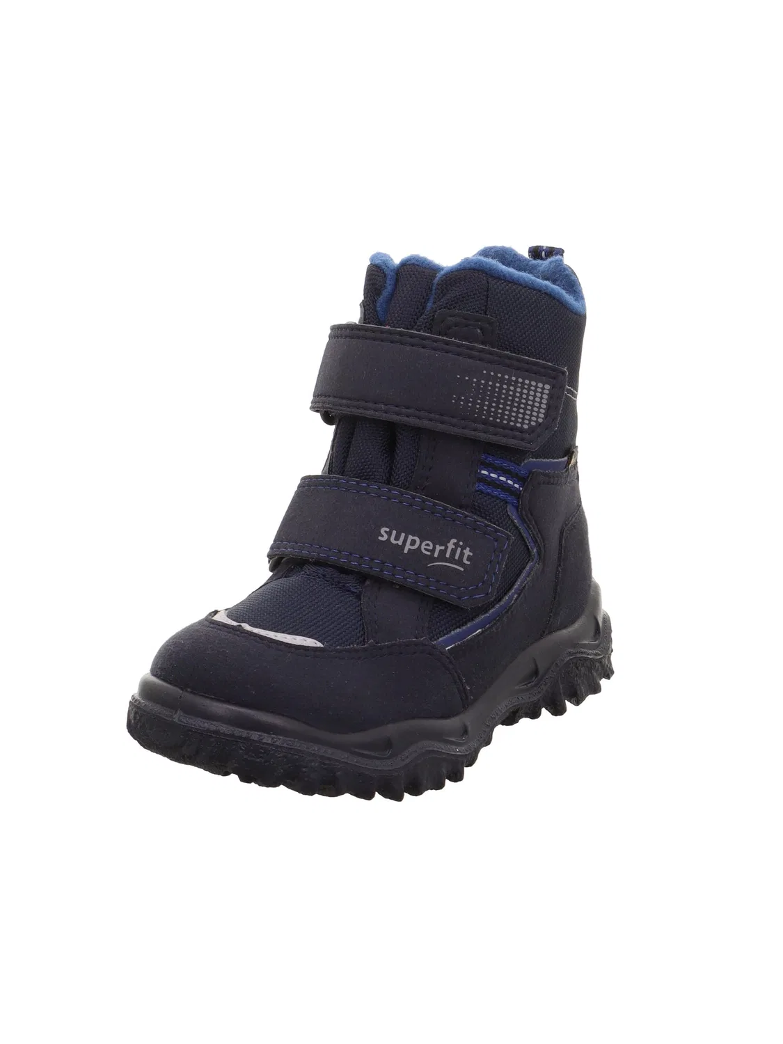 Детские снежные ботинки для мальчиков на липучке Husky Warm Gefütterte Gore-tex Superfit, Blue Light Grey 8000