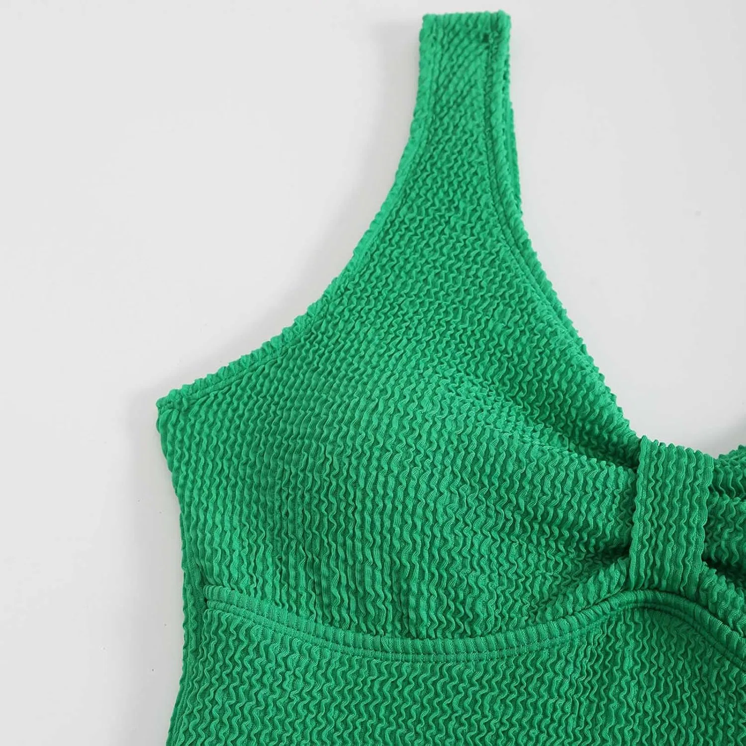 Женский цельный купальник с эффектом лифтинга, модный, Green — фото 3