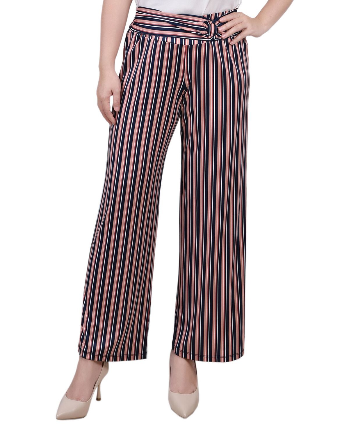 

Миниатюрные укороченные брюки без застежки с поясом NY Collection, мульти, Черный, Миниатюрные укороченные брюки без застежки с поясом NY Collection, мульти
