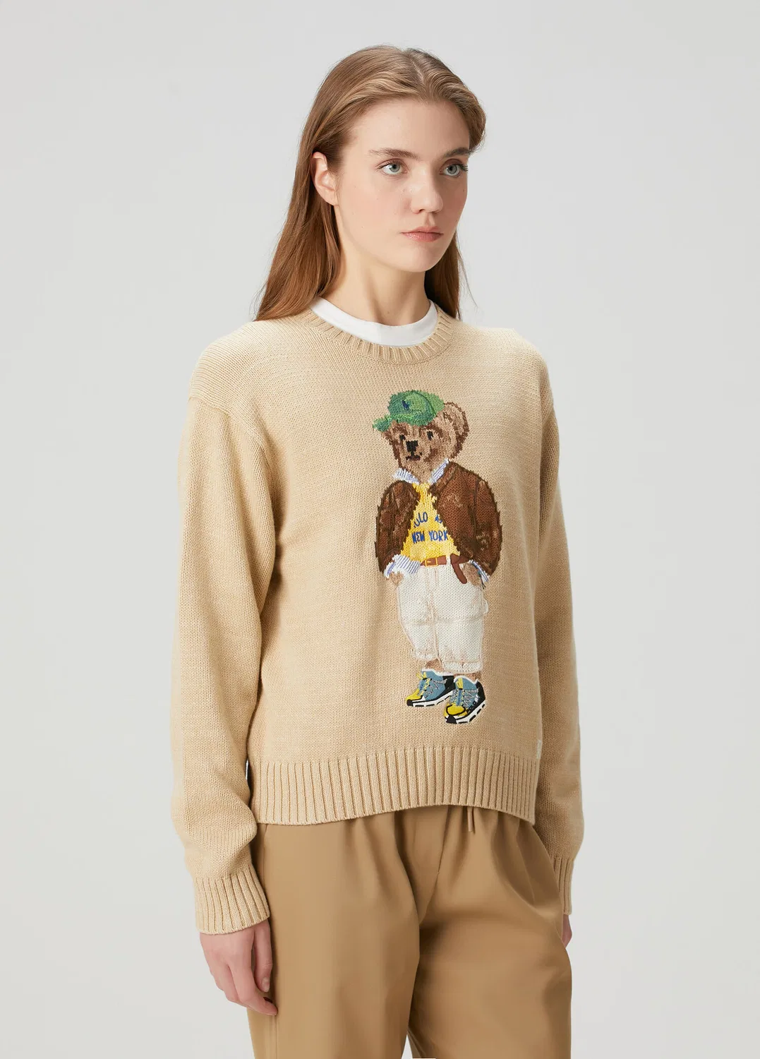 Свитер Polo Ralph Lauren Polo Bear, темно-бежевый — фото 3