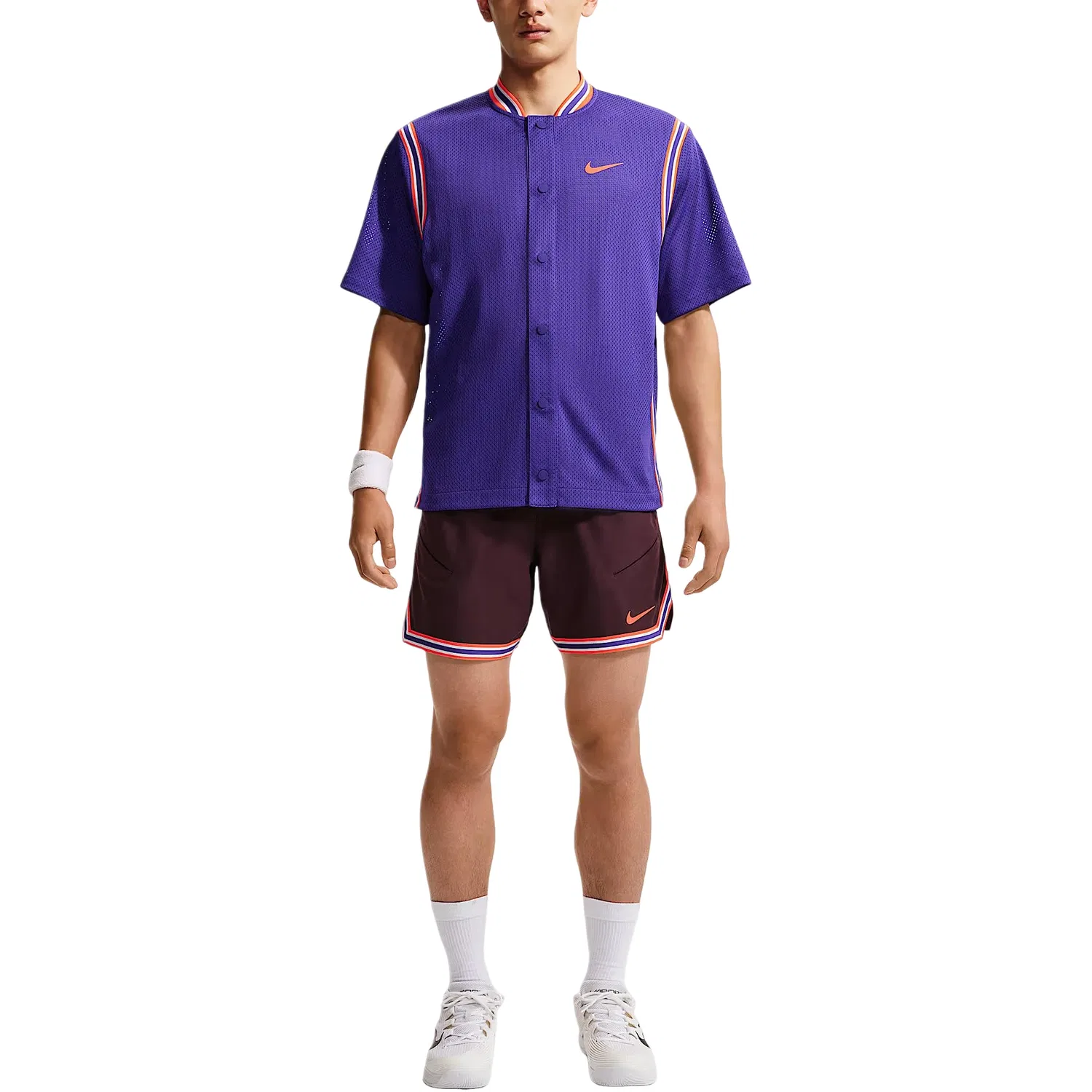 Мужская игровая майка Court Slam x Carlos Alcaraz Dri-FIT Snap-on Jersey Asia Sizing 'Dark harmon Nike, Dark Harmonious Blue/Bright Deep Red — фото 3