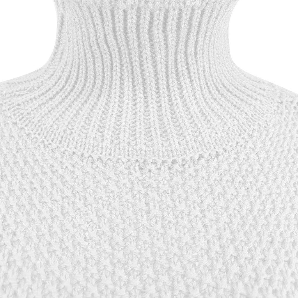 Женский свитер свободного кроя с длинным рукавом, модель Batwing, Polyester and cotton, белый — фото 2