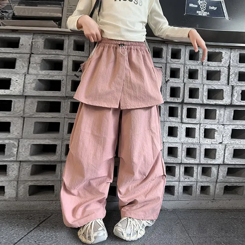 Брюки карго с карманами 4-14 лет Chicpoint, розовый