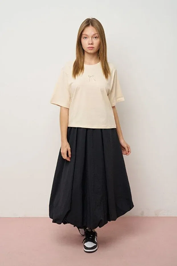 Детская футболка для девочек кружевная Loco Loco, Light Beige