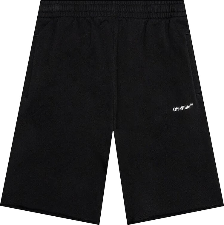 

Спортивные шорты Off-White Wave Diag Sweatshorts 'Black/White', черный