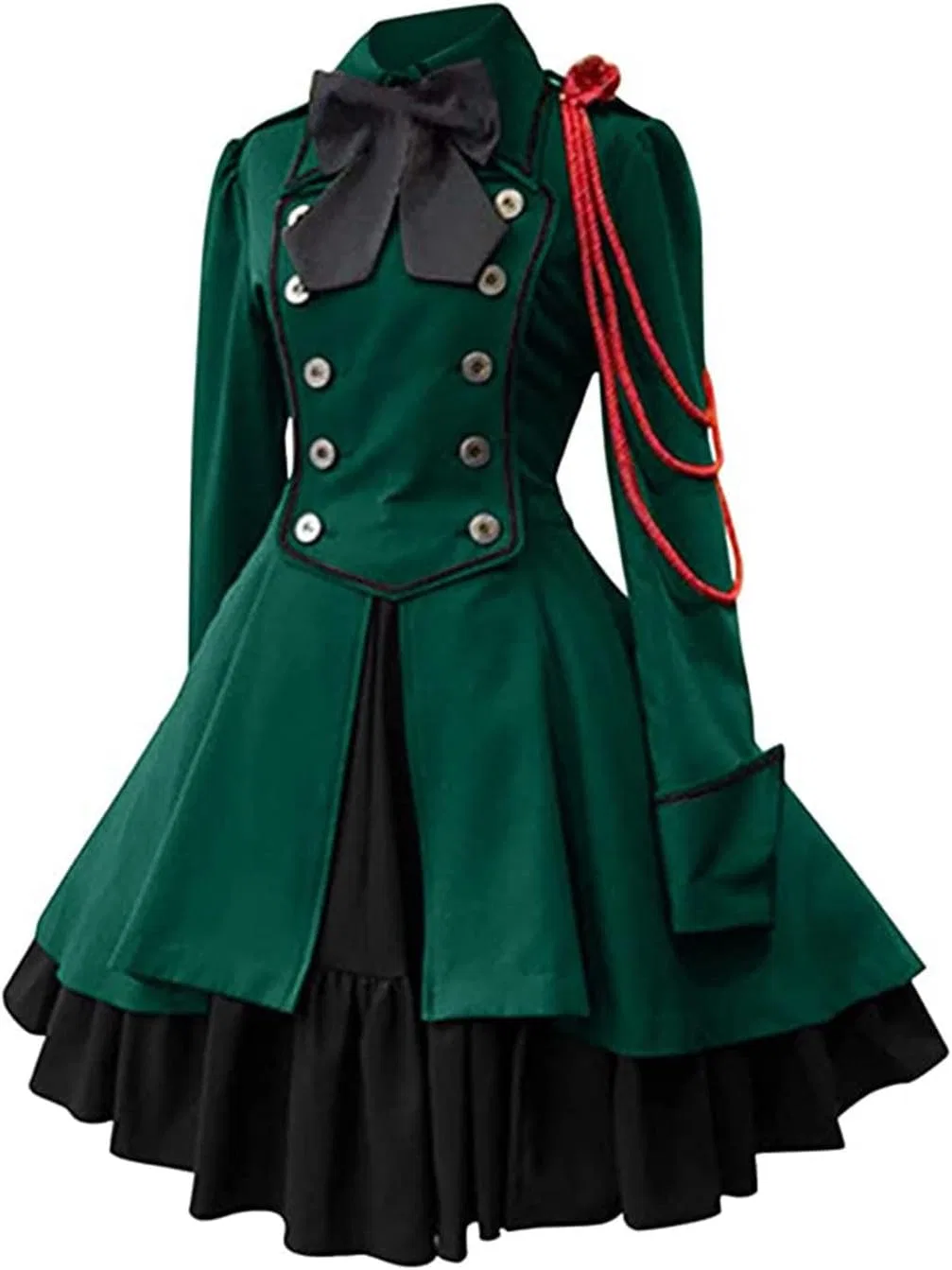 Женское платье в стиле готик лолита с бантом, Renaissance Dress, Green