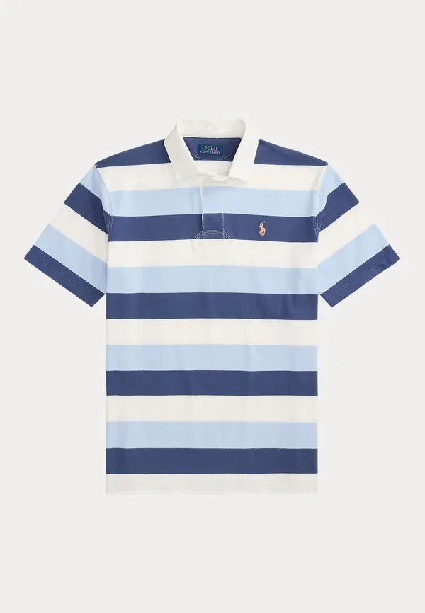Поло хлопковое Classic fit short-sleeve rugby shirt, Polo Ralph Lauren, Office Blue Multi, синий/мультиколор — фото 4