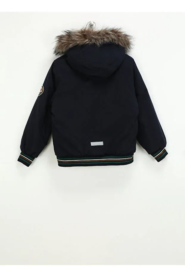 Детское пальто для девочек с капюшоном nkmmiller bomber jacket Name It, Navy Blue — фото 2