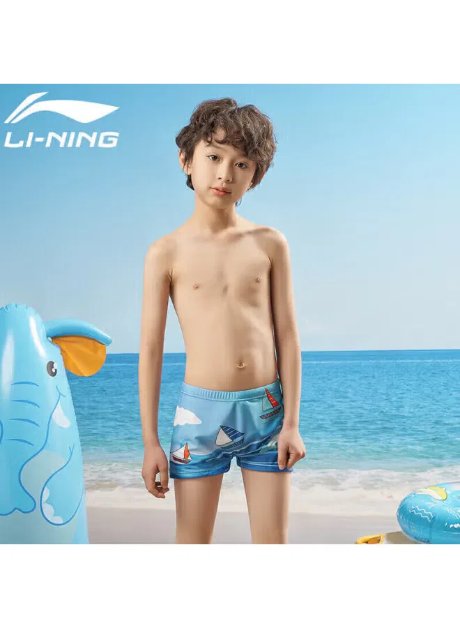 Шорты для плавания детские с мультяшным принтом 531 Li-Ning, синий — фото 3