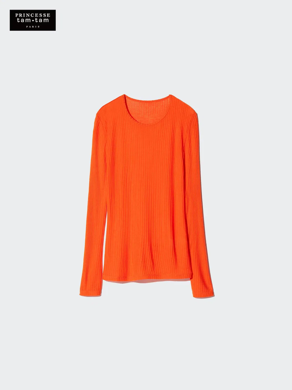 Футболка Uniqlo, из кашемировой смеси с ажурной отделкой, натуральный — фото 2