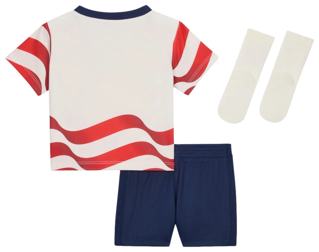 Детский комплект из футболки, шорт и носков с принтом Nike Dri-FIT USA Stadium Home Kit Nike, White/Navy — фото 2