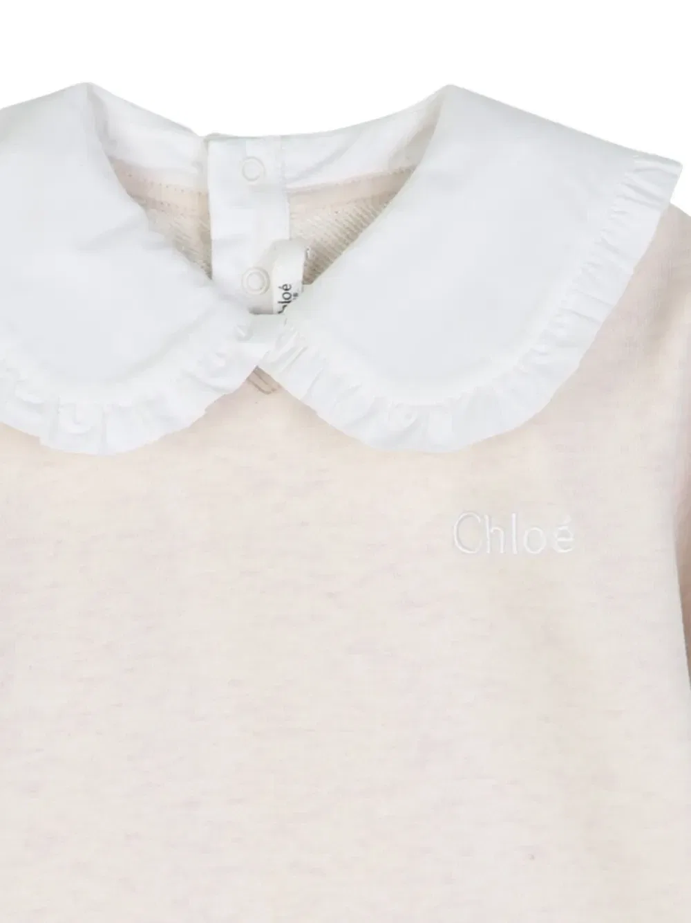 Платье с оборками и вышивкой Chloe Kids, бежевый — фото 3