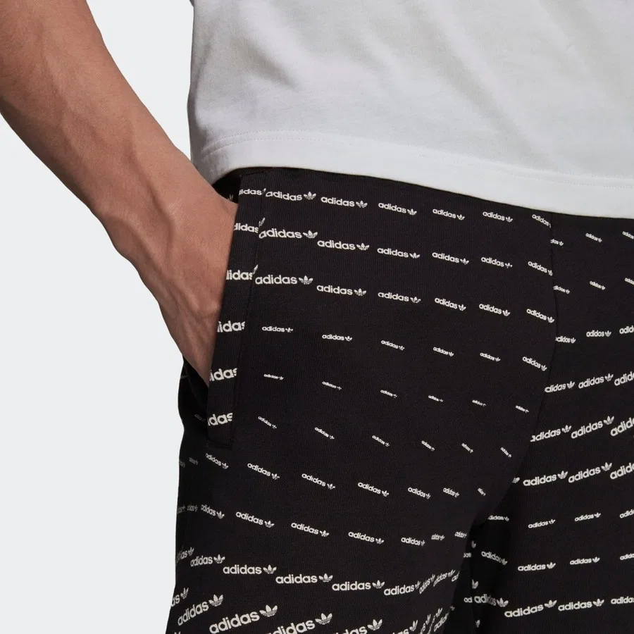 Шорты спортивные с принтом Graphics Monogram adidas, Черный — фото 4