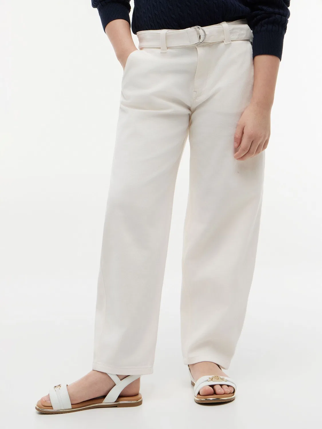 Брюки barrel leg с поясом Tommy Hilfiger, белый
