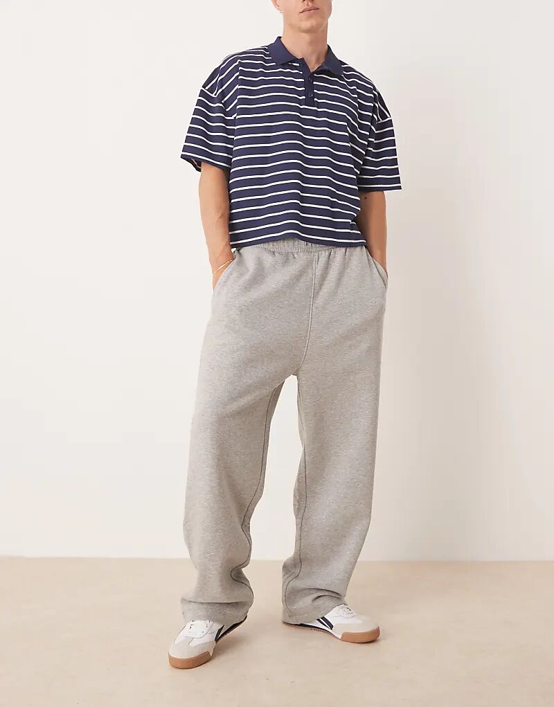

Широкие спортивные брюки ASOS DESIGN Essential серого меланжевого цвета