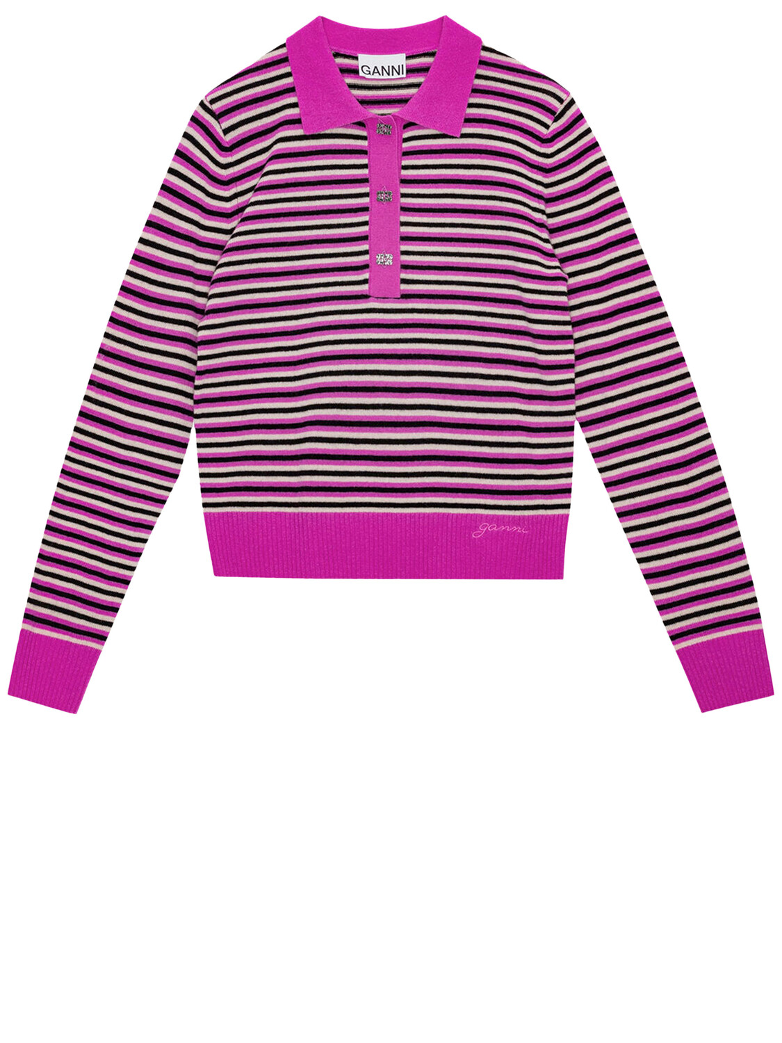 

Свитер Ganni Striped polo, мультиколор