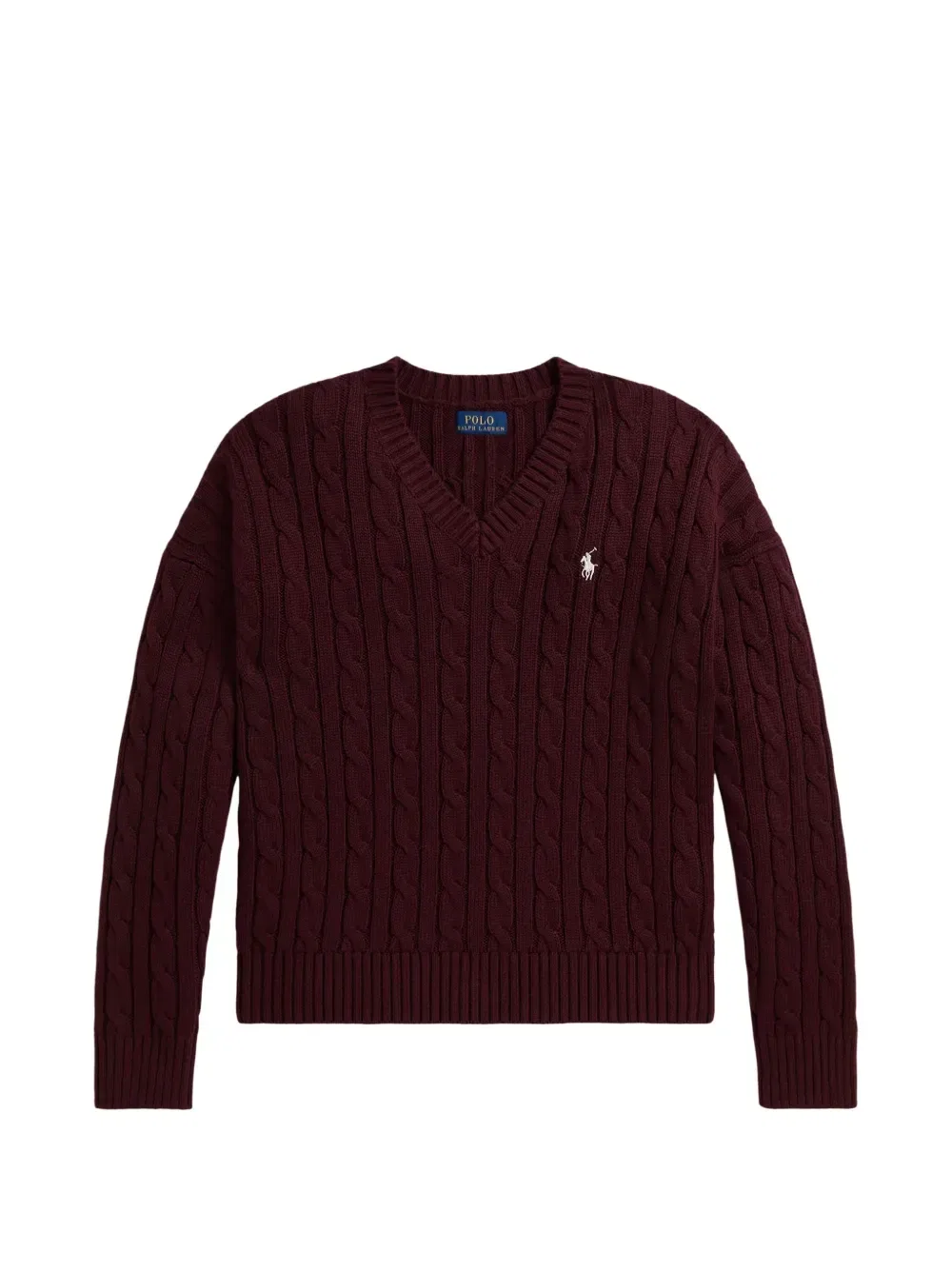 Вязаный свитер с V-образным вором Polo Ralph Lauren Kids, красный