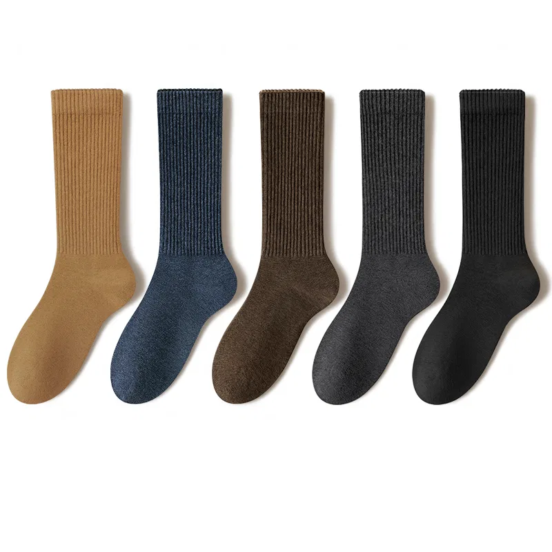 Детские носки-гольфы набор из 5 пар MIANZHUWU, Mocha/Chestnut/Dark Gray/Dark Blue/Black
