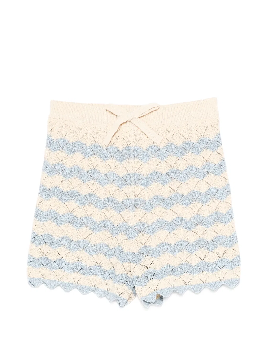 Шорты в технике кроше с кулиской Zimmermann Kids, нейтральные цвета