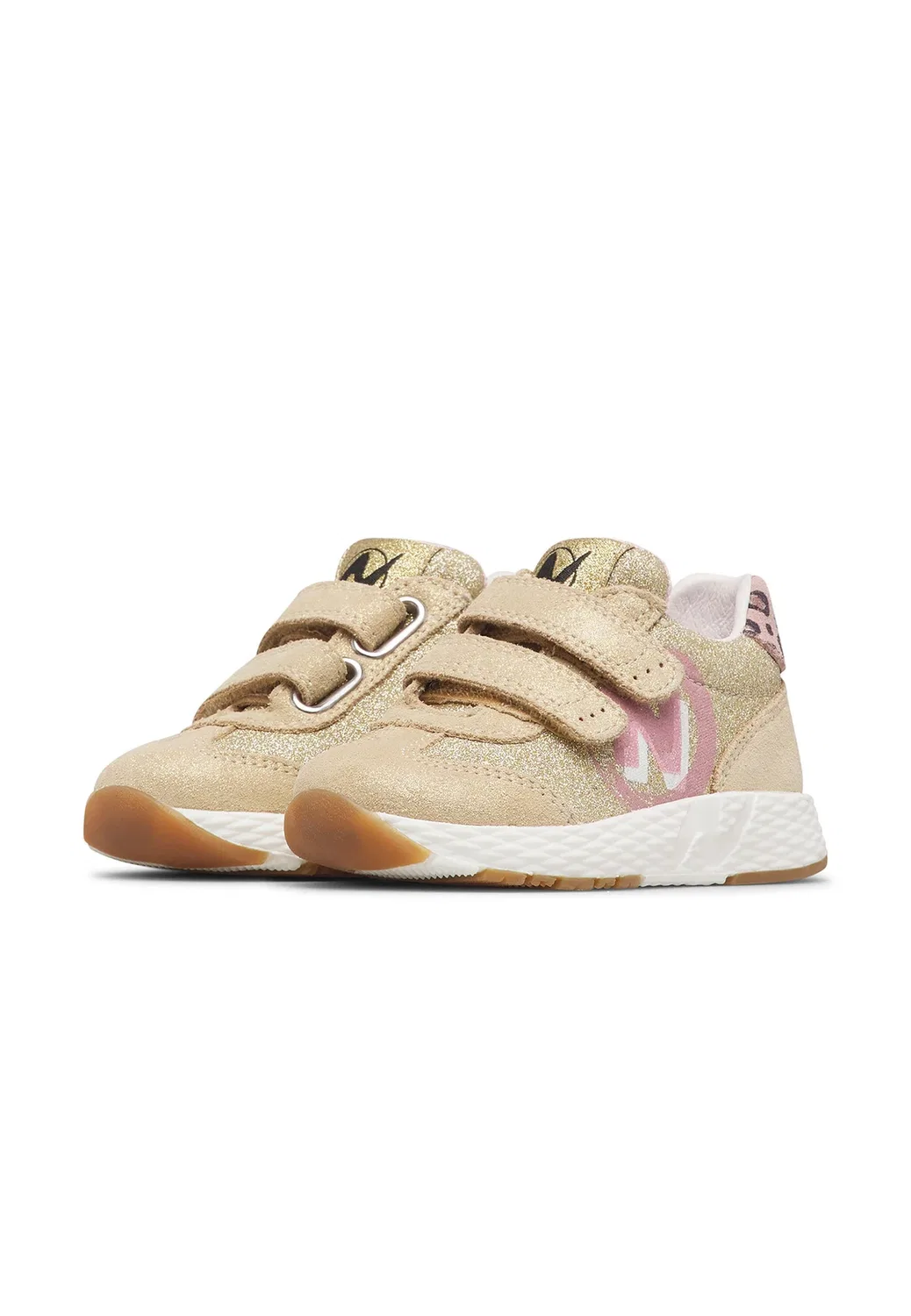 Jesko 2 vl. - детские туфли Naturino, Gold-Coloured White Pink — фото 2