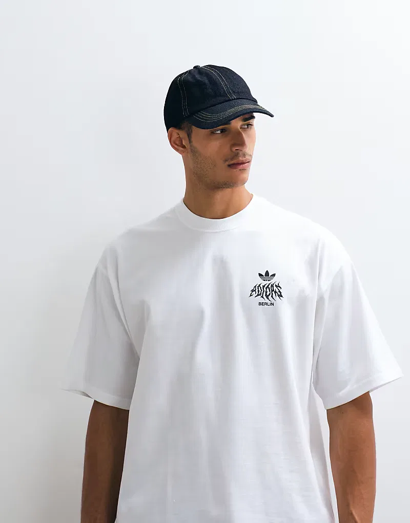 Футболка Adidas Originals с принтом на спине, белая — фото 3