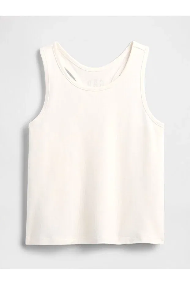 Детский топ для девочек без рукавов Gap, White-002