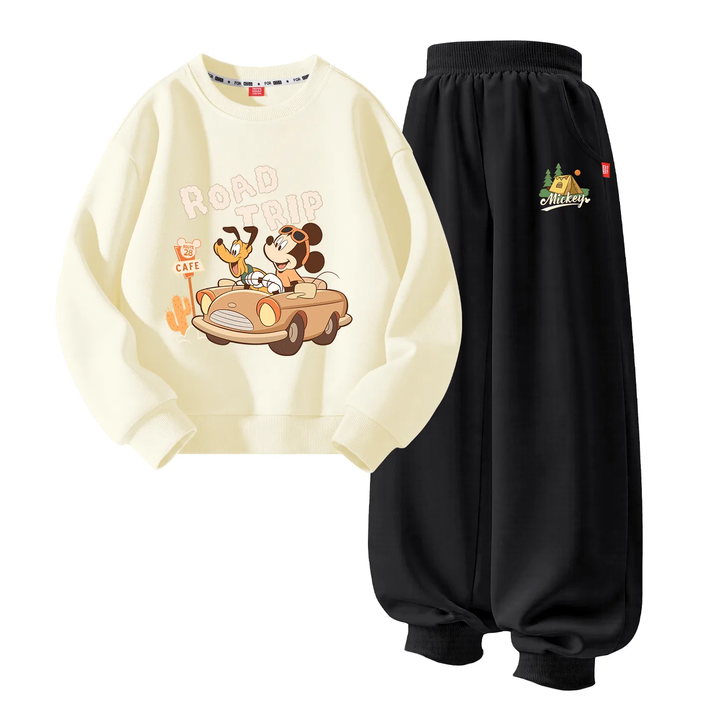 Детский спортивный костюм для мальчиков и девочек с принтом Disney Dihui Happy Crumble Yellow+Dihui Tent K Black, Disney, Dihui Happy Crumble Yellow+Dihui Tent K Black