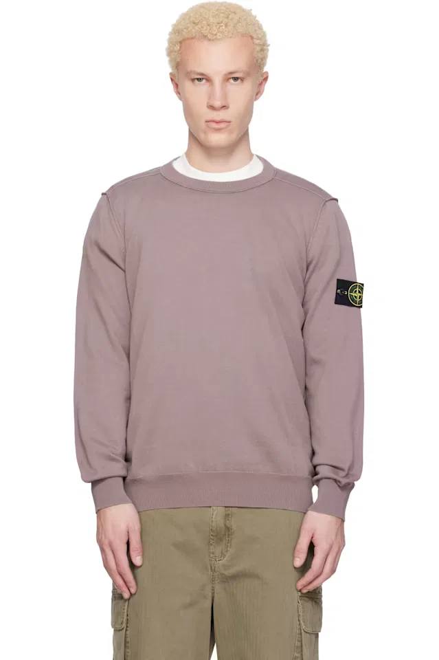 Фиолетовый мягкий свитер из органического хлопка Stone Island
