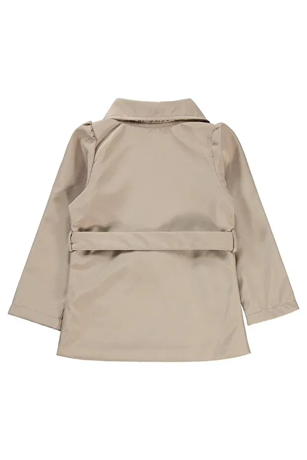 Детская куртка для девочек с поясом Civil Girls, Beige — фото 3