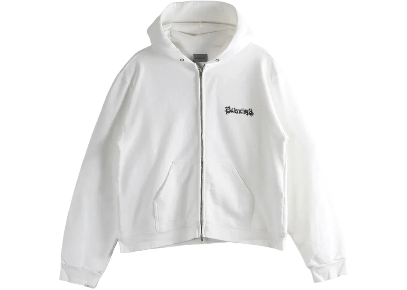 Женская худи на молнии Medium Zip-Up Hoodie Balenciaga, White