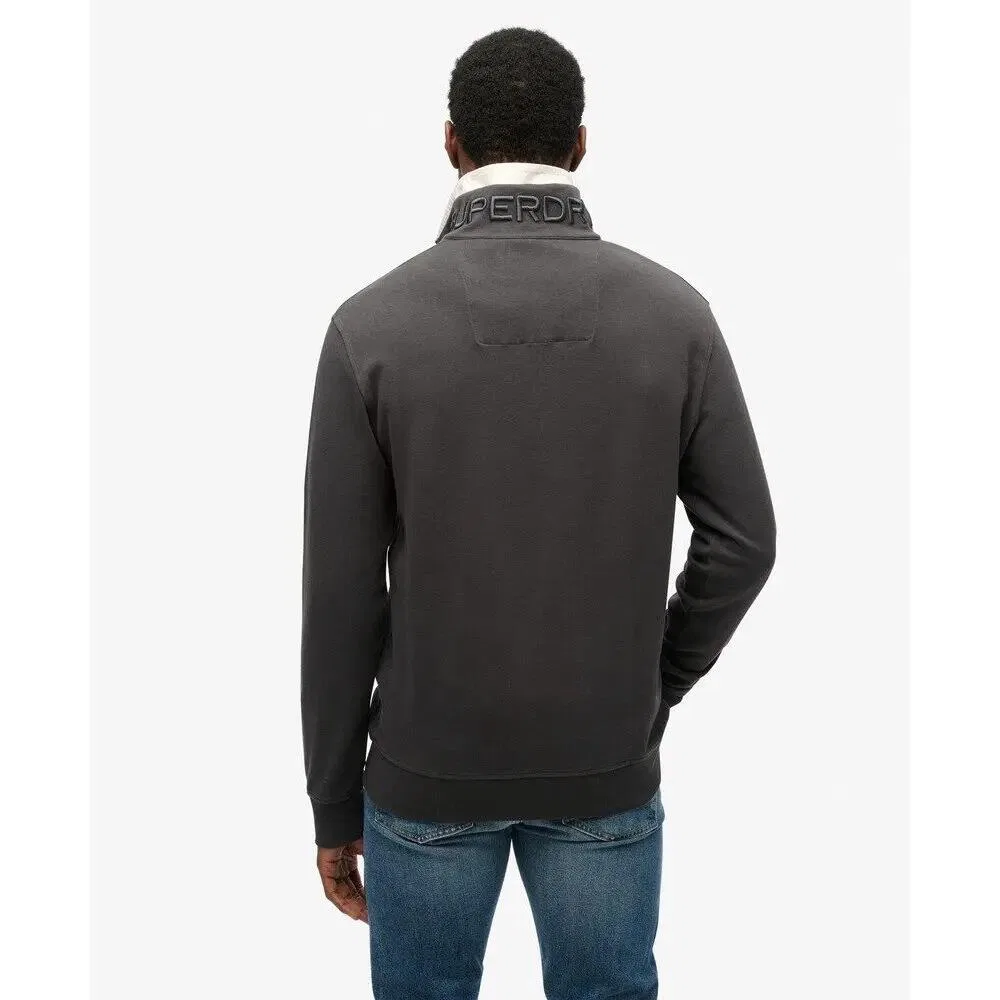 Мужской свитшот с воротником-хенли Superdry Utility Henley, Grau — фото 4