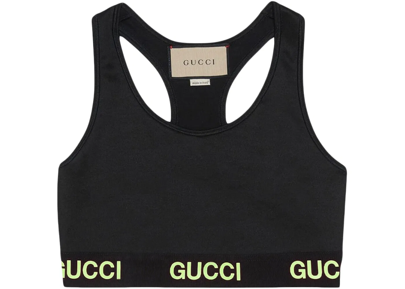 Женский топ-кроп с принтом Crop Top Gucci, Black Yellow