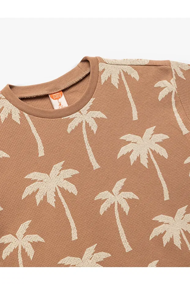 Детская футболка с принтом Koton, Brown Patterned — фото 3