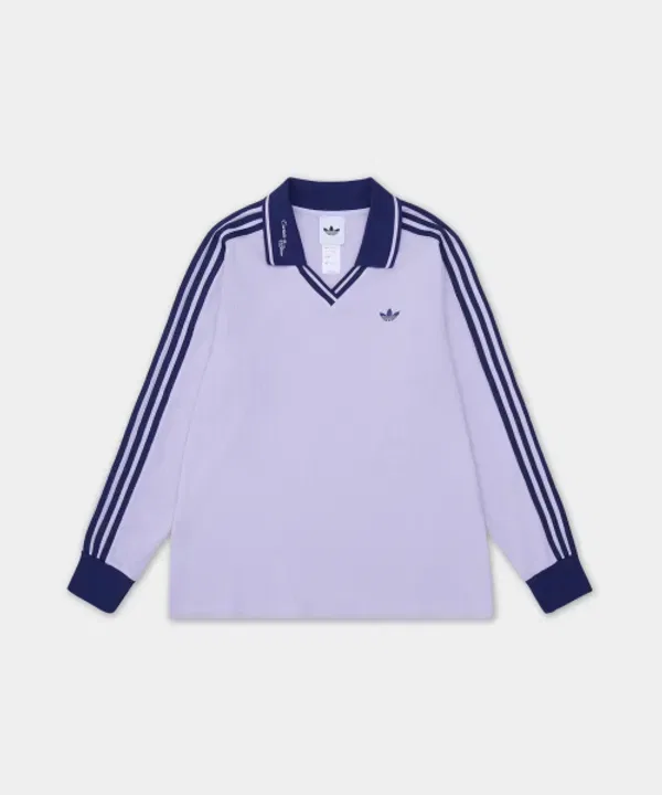 Футболка поло с длинным рукавом, Adidas, серебристый