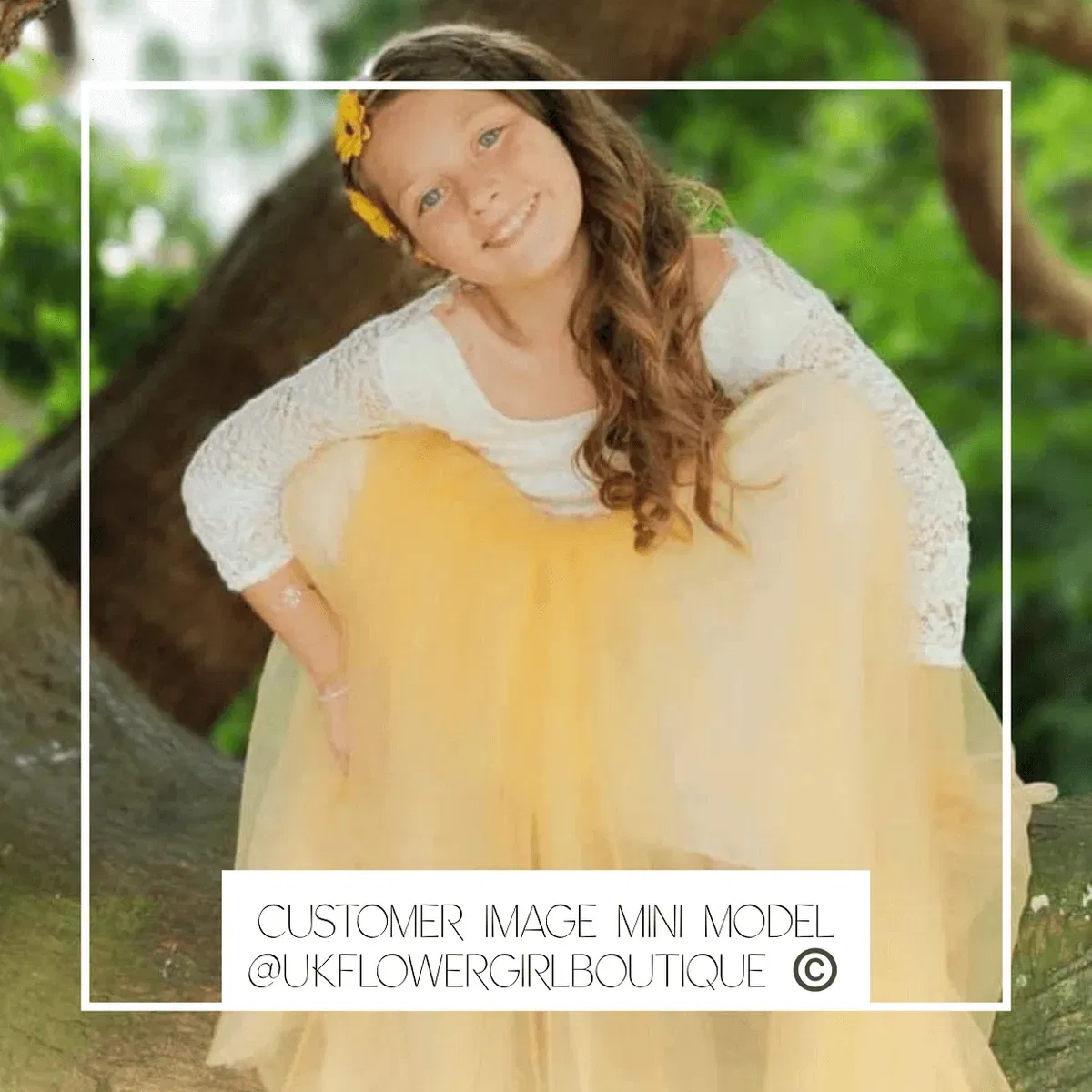 Платье для девочек с принтом Bohemian Classic Uk Flower Girl Boutique, Yellow — фото 4