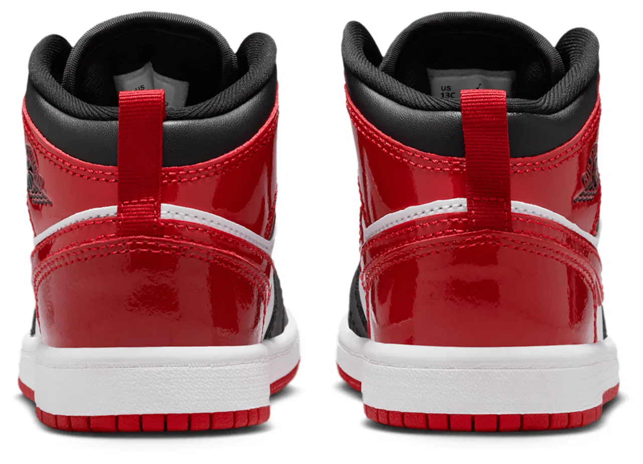 Кроссовки для мальчиков Jordan 1 Mid SE, цвет Black/Varsity Red/White — фото 3