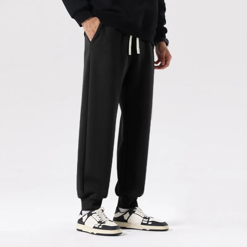 Детские утепленные спортивные штаны на флисе с манжетами MINISO, Gray Green — фото 4