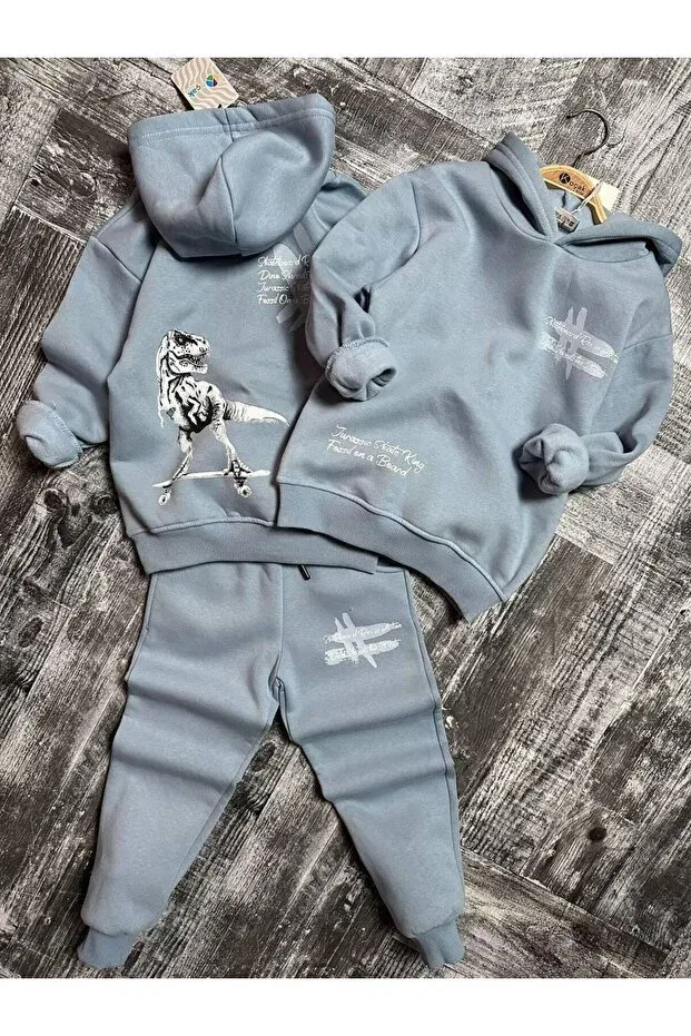 Детский спортивный костюм для мальчиков с динозаврами Lav Mer Kids, Blue — фото 3