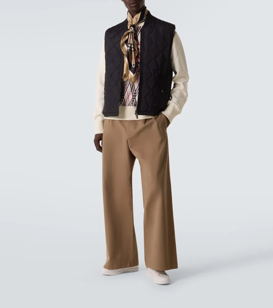 Комплект кожаных кроссовок Burberry в клетку, белый — фото 2