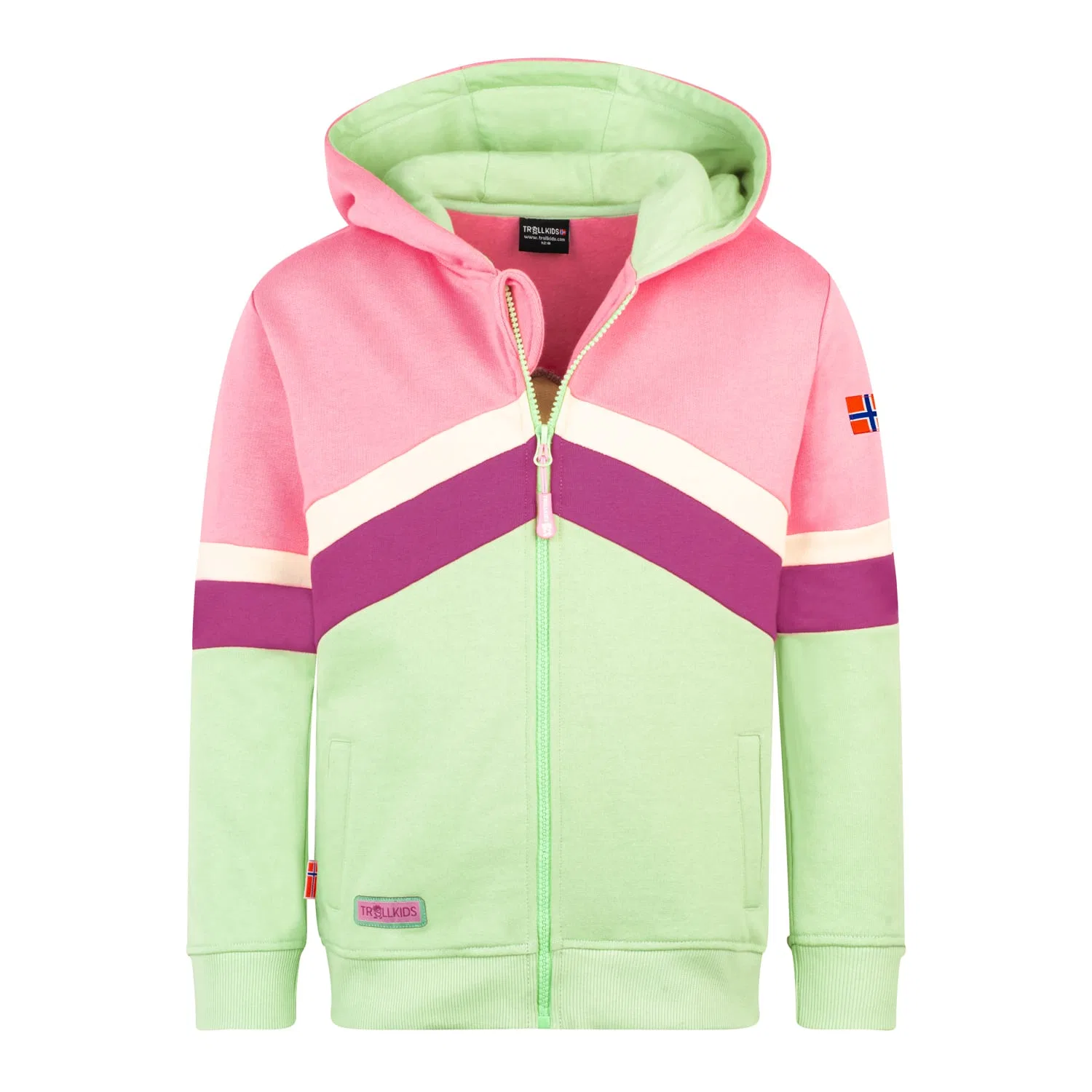 Спортивная куртка из органического хлопка Trollkids, candy pink/fresh berry