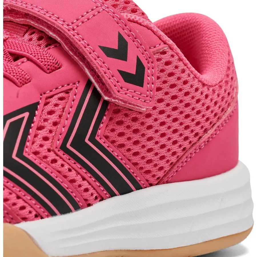 Детские спортивные кроссовки с шнуровкой Hummel Multiplay Flex VC Jr, Розовый — фото 2